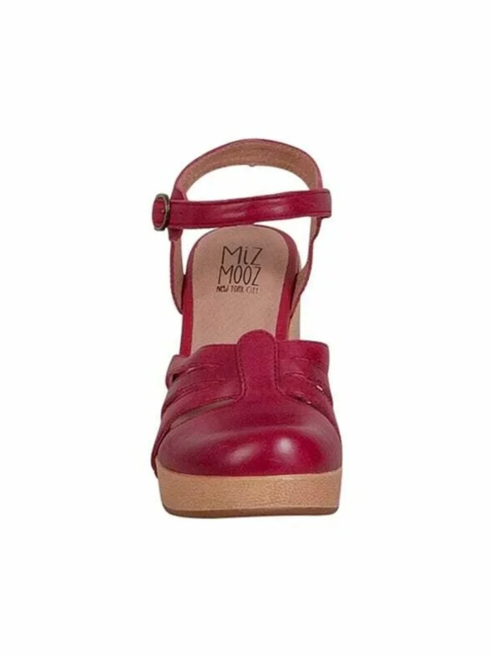Miz Mooz New Platform Pump Heeled Wedge Leather Clog Sandal WINE 9.5 NIB